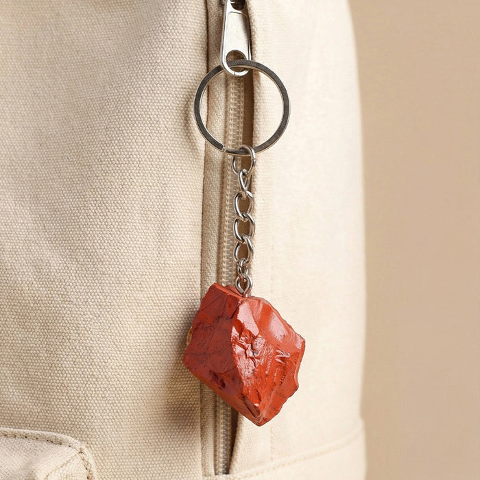 Rough Stone Keychain — Nine Material-Name Styles