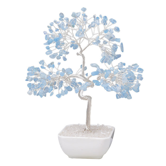 Stone Chip Tree in a White Ceramic Pot — 27 × 9 Styles