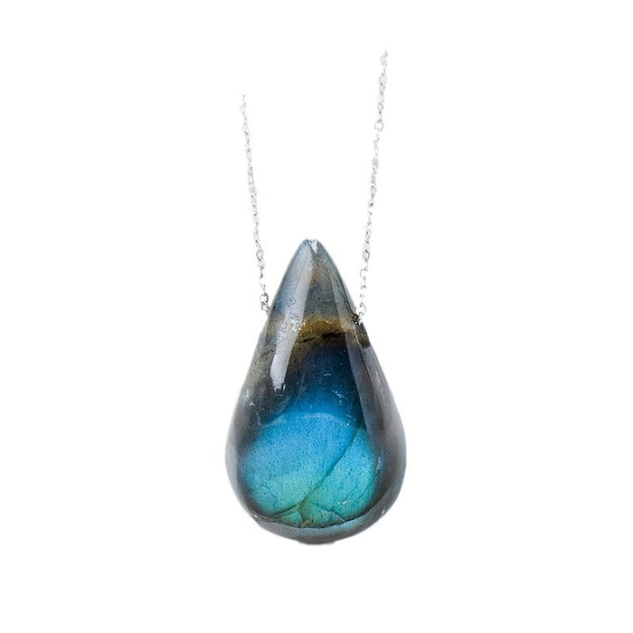 Teardrop Stone Pendant Necklace | Chain & Cord Options