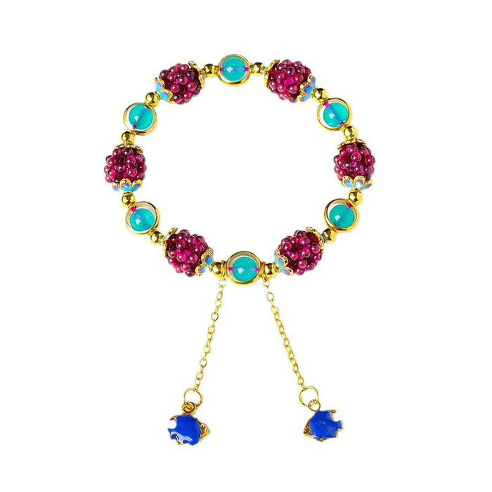 Garnet Cluster Bead Bracelet