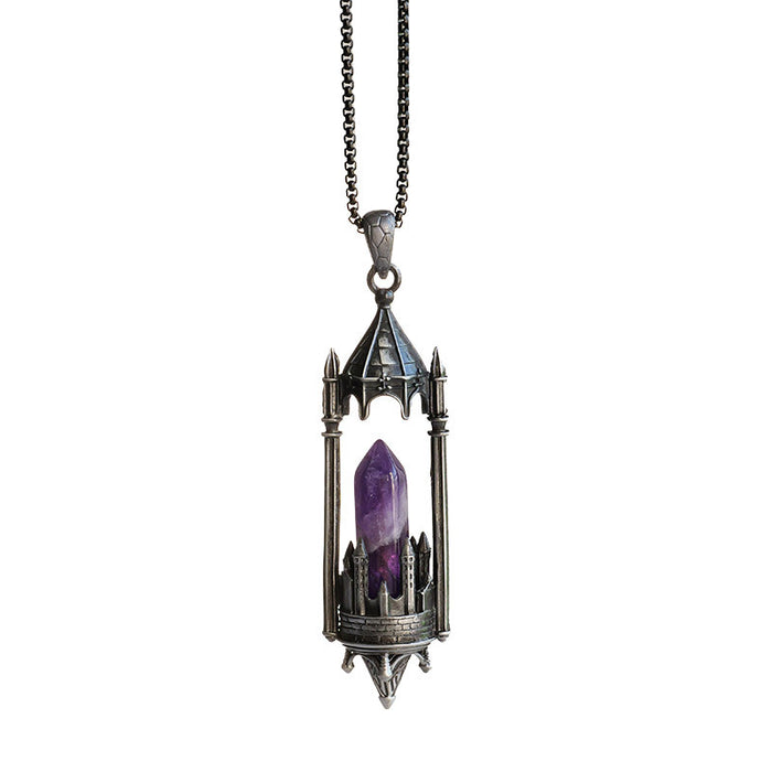 Castle Stone Pendant Necklace — Point & Wenchang Pagoda Options