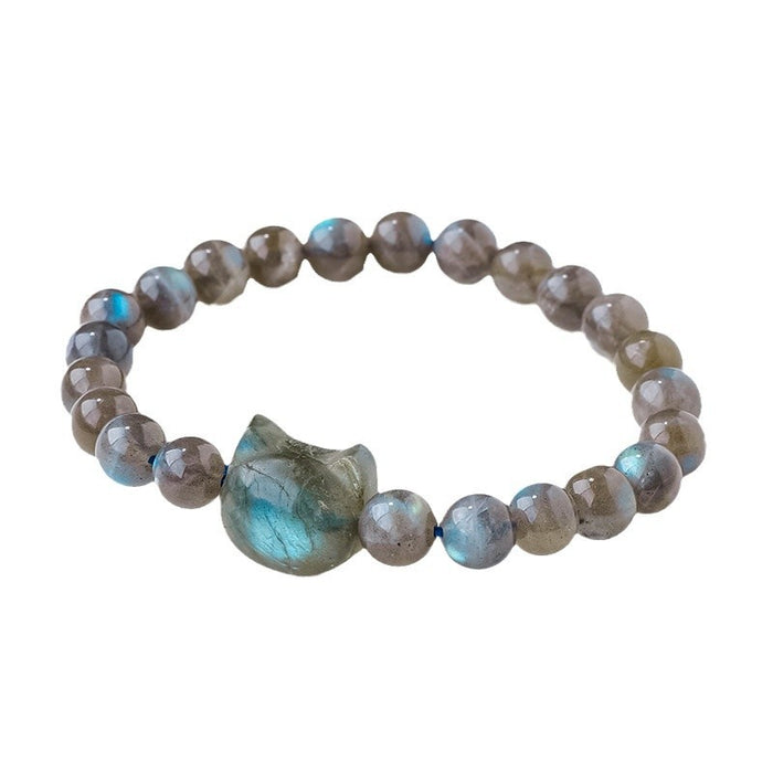 Labradorite Cat Bracelet — Beaded or Cord Style