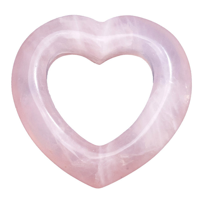 Open Heart Stone Ornament — Pink Crystal & Goldstone Options
