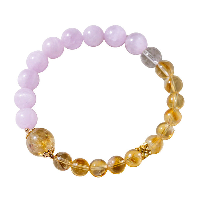 Citrine & Purple Spodumene Bracelet · Single Strand or Wrap