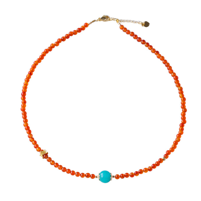 Red Agate Beaded Necklaces — 5 Stone & Focal Designs