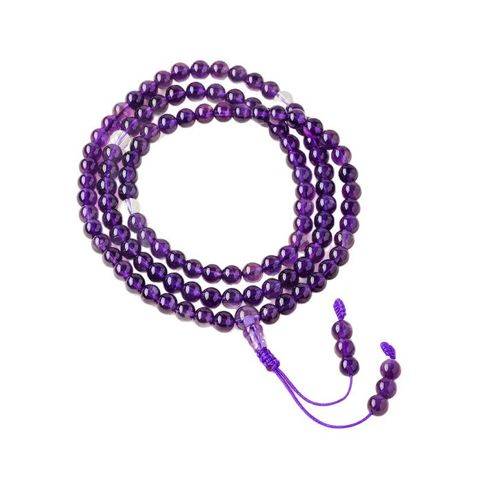 108-Bead Mala Strand · Amethyst, Quartz & Red Agate Styles