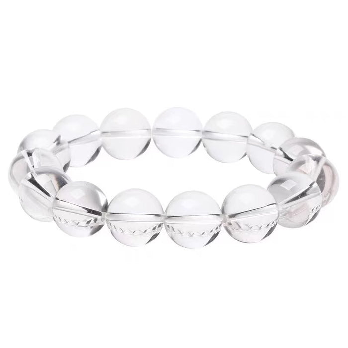 Clear Quartz Round Bead Bracelet