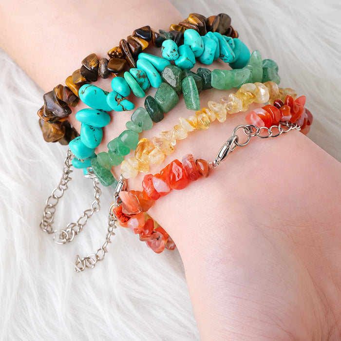 Stone Chip Bracelet with Adjustable Clasp · Twelve Material Styles