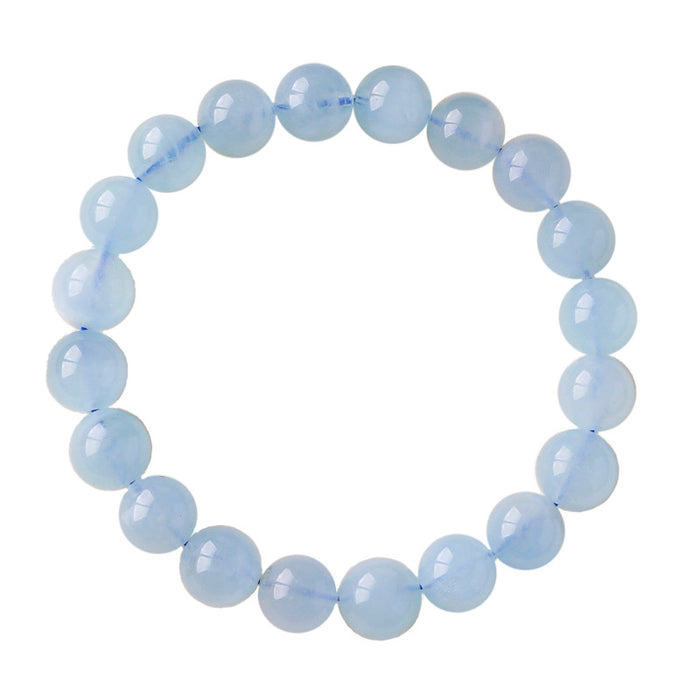 Aquamarine Round Bead Bracelet
