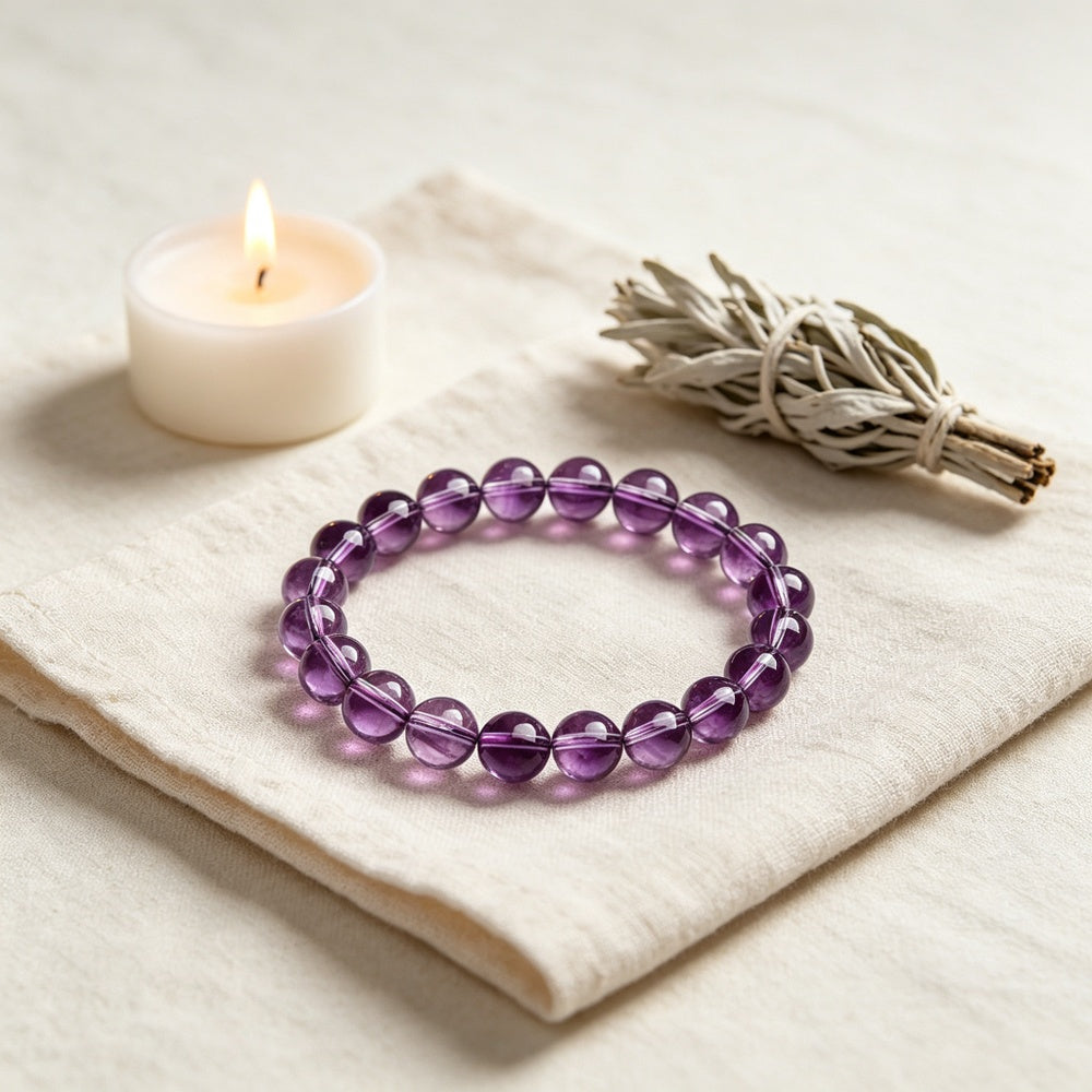 Amethyst Bead Bracelet · Five Bead-Size Options