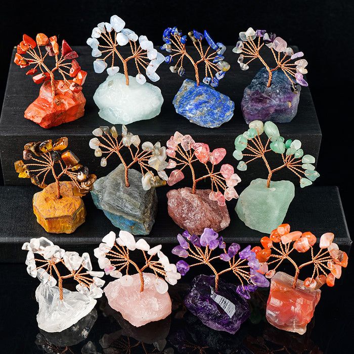 Mini Stone Chip Tree | Raw Base & Clear-Vase Options
