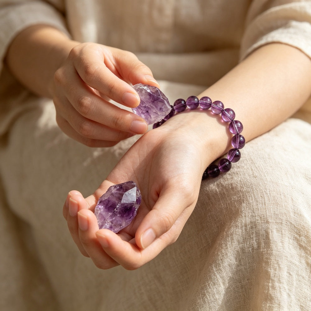 Amethyst Bead Bracelet · Five Bead-Size Options