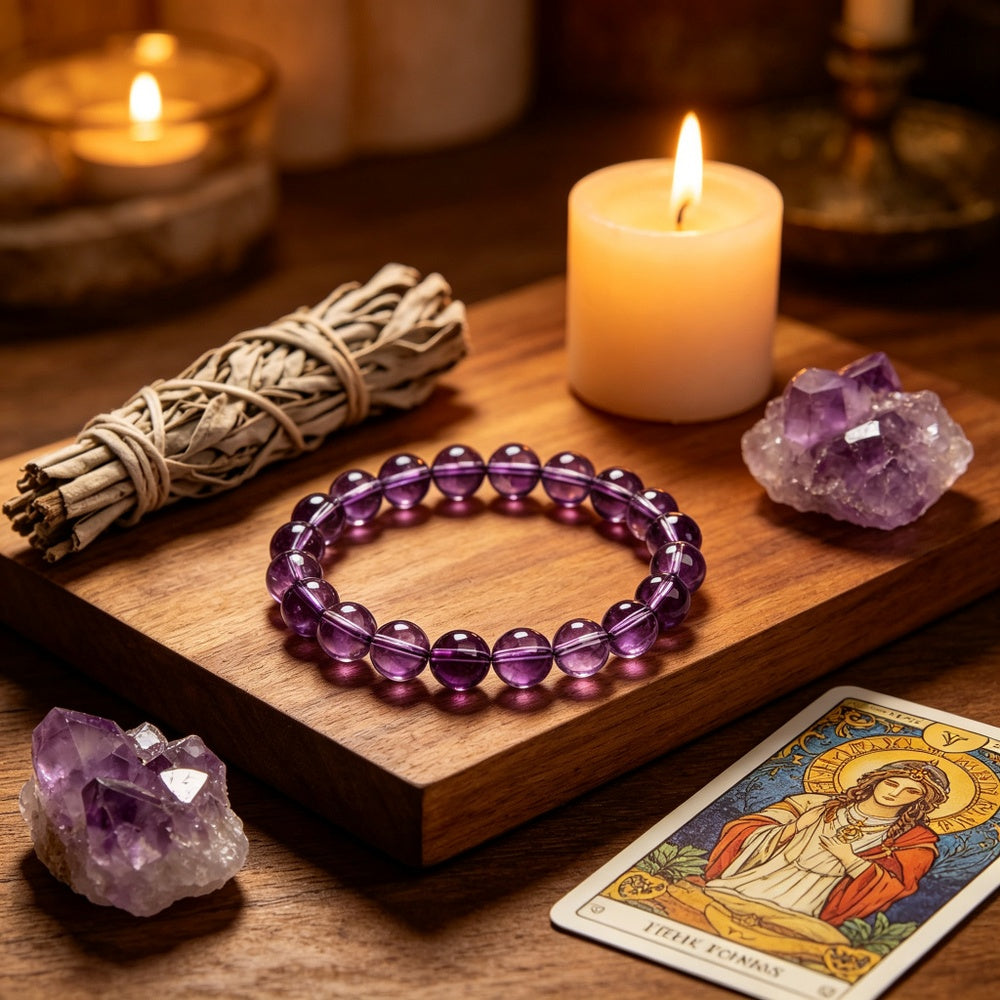 Amethyst Bead Bracelet · Five Bead-Size Options
