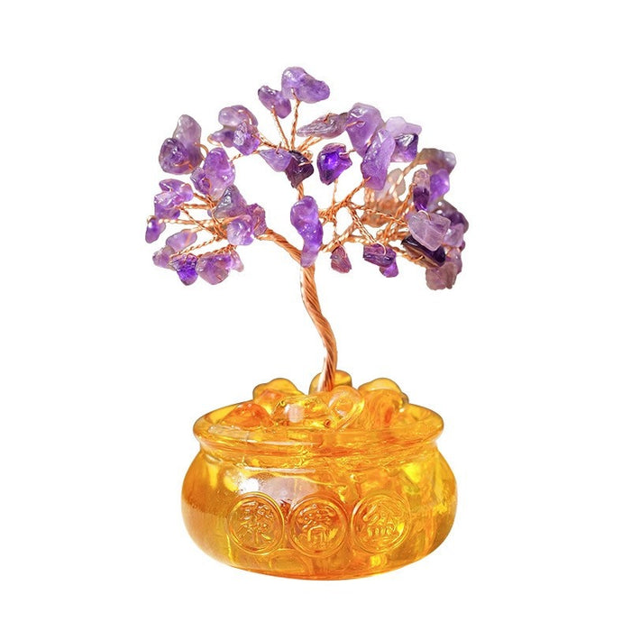 Golden-Tone Prosperity Bowl Tree · Cinnabar & Stone Chip Styles
