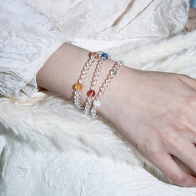 Clear Quartz Wrap Bracelet with Colorful Accent Beads