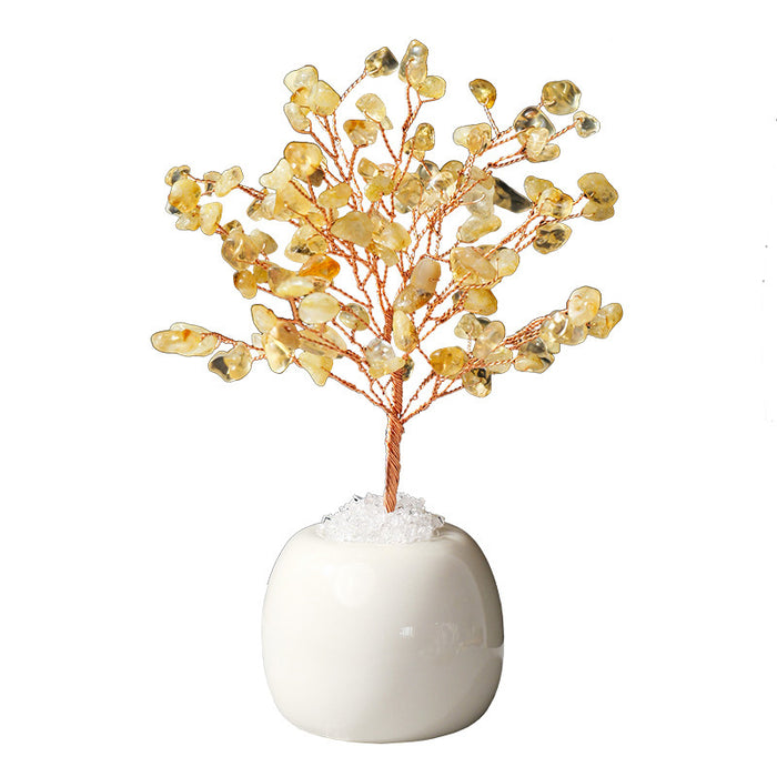 Stone Chip Tree in a Rounded Ceramic Pot