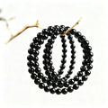 Black Obsidian Bead Bracelet · Single, Double & Triple Wrap