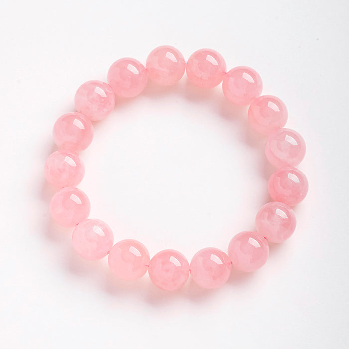 Pink Round Bead Bracelet — 9–14.8 mm Options