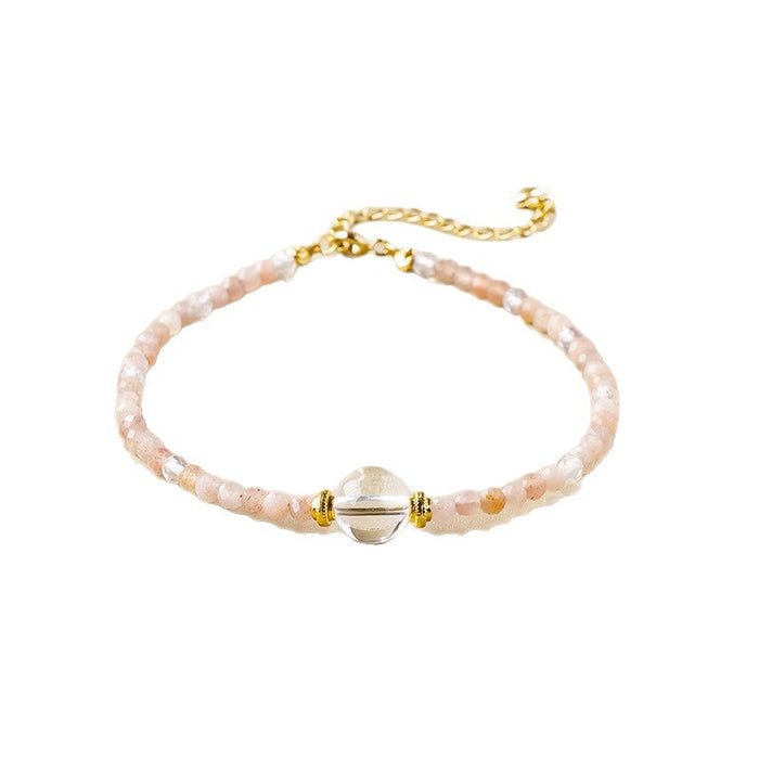 Faceted Stone Bead Bracelet · Seven Delicate Color Styles