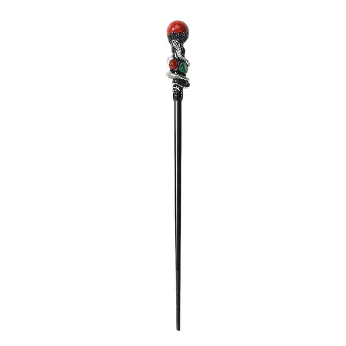 Serpent-Detail Decorative Stone Wand | Twelve Head Options