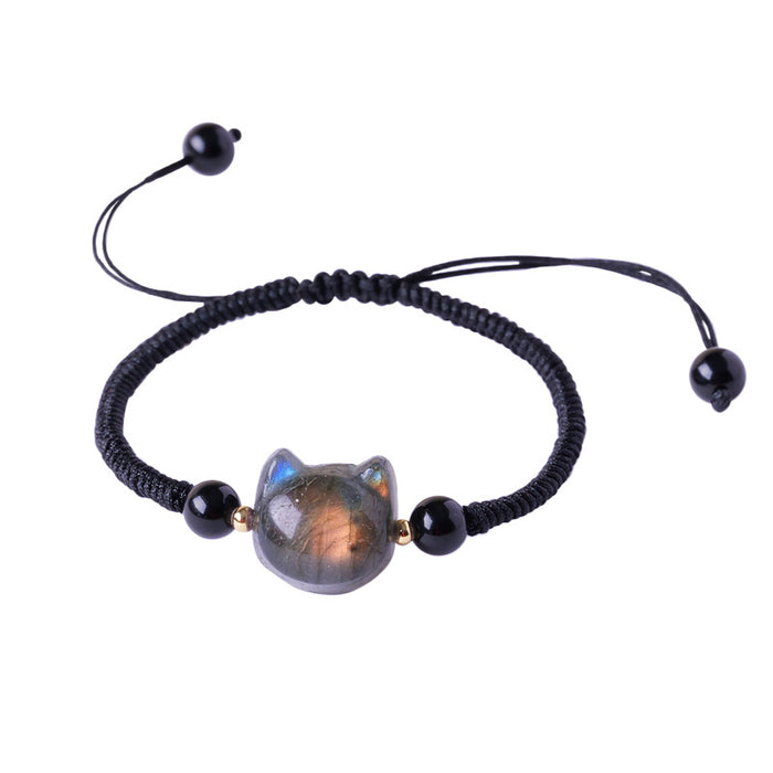 Labradorite Cat Cord Bracelet · Adjustable