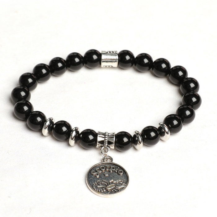 Obsidian Zodiac Charm Bracelet