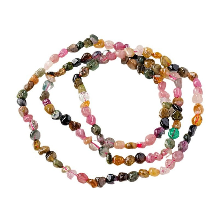 Multicolor Tourmaline Chip Wrap Bracelet — 4–7 mm