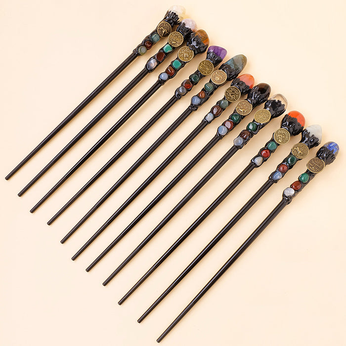 Zodiac Stone-Topped Decorative Wand | 12 Sign Options