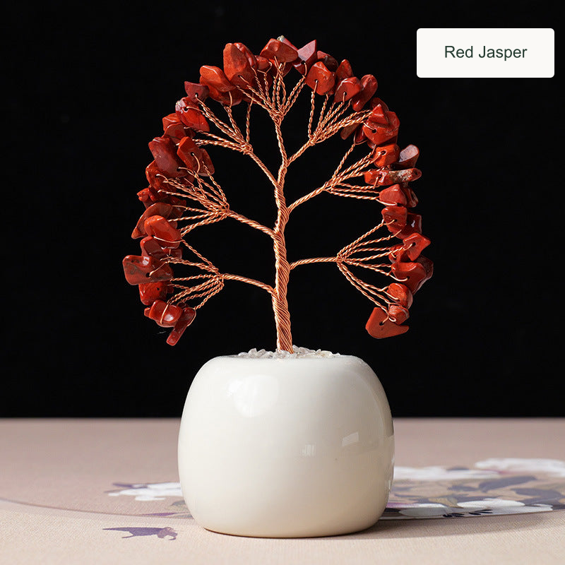 Red Jasper crystal tree — English option label