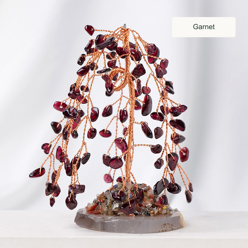 Garnet crystal tree — original product photo with English option label