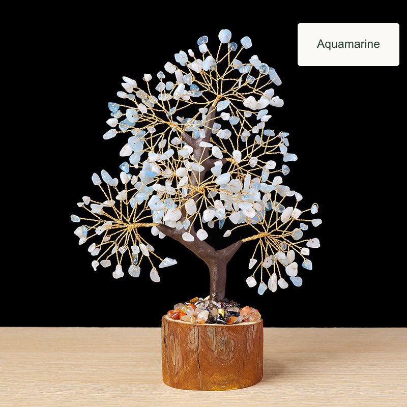 Aquamarine decorative tree — English option label