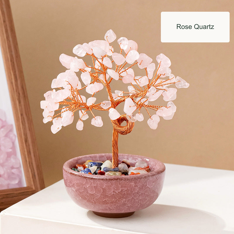 Rose Quartz decorative tree — English option label