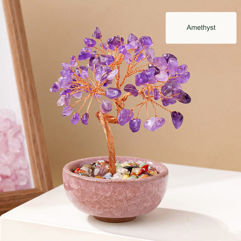 Amethyst decorative tree — English option label