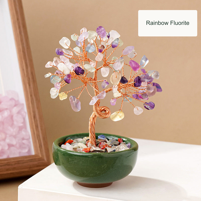 Rainbow Fluorite decorative tree — English option label