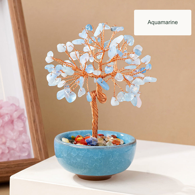 Aquamarine decorative tree — English option label