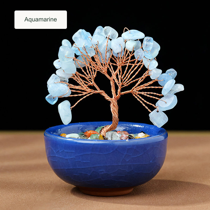 Aquamarine decorative tree — English option label