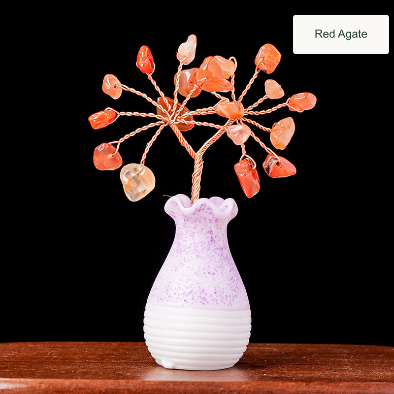 Red Agate crystal tree — English option label