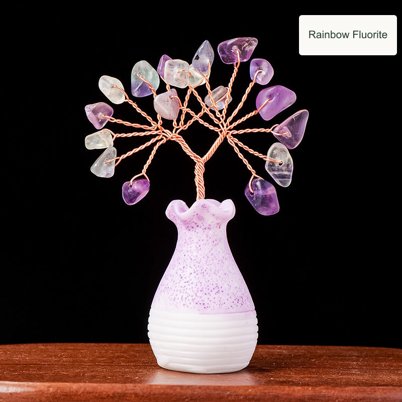 Rainbow Fluorite crystal tree — English option label