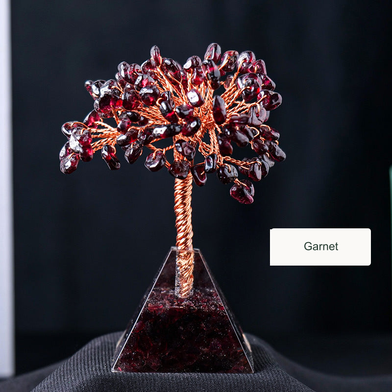 Garnet crystal tree — English option label