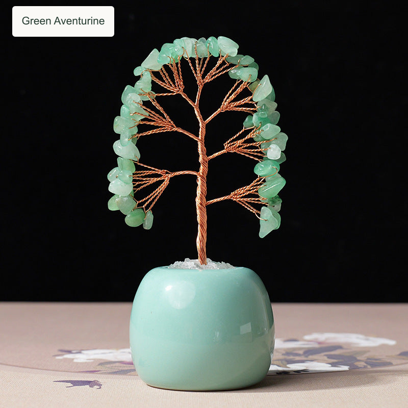 Green Aventurine crystal tree — original product photo with English option label