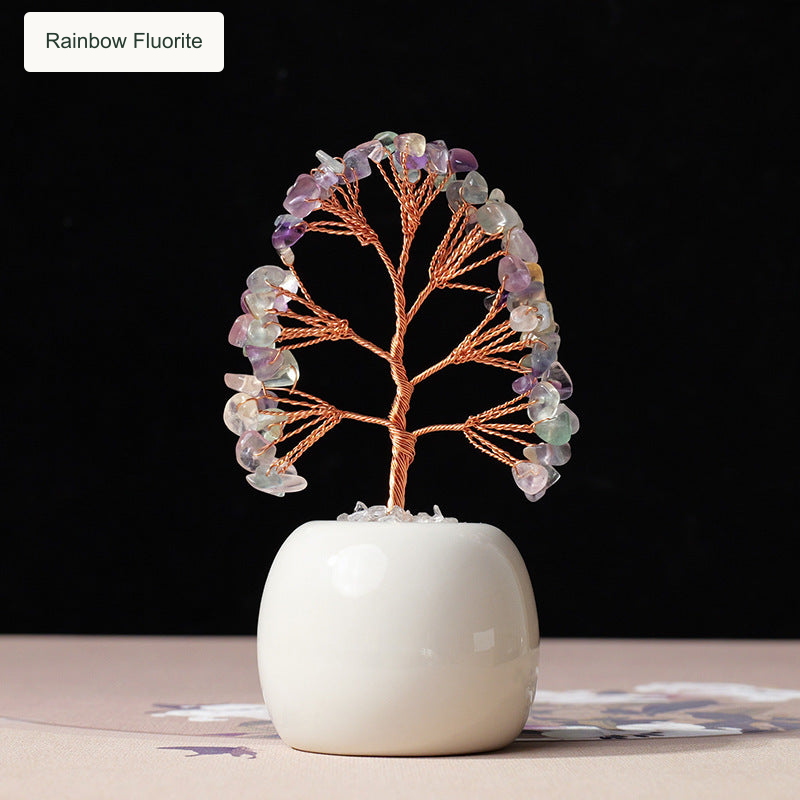 Rainbow Fluorite crystal tree — original product photo with English option label