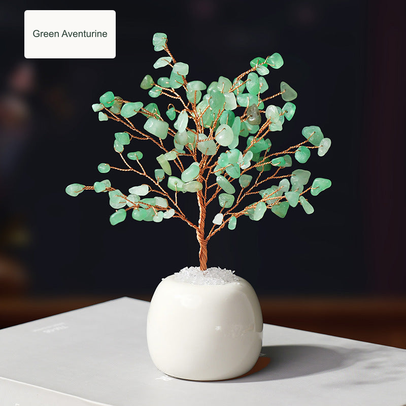 Green Aventurine crystal tree — original product photo with English option label