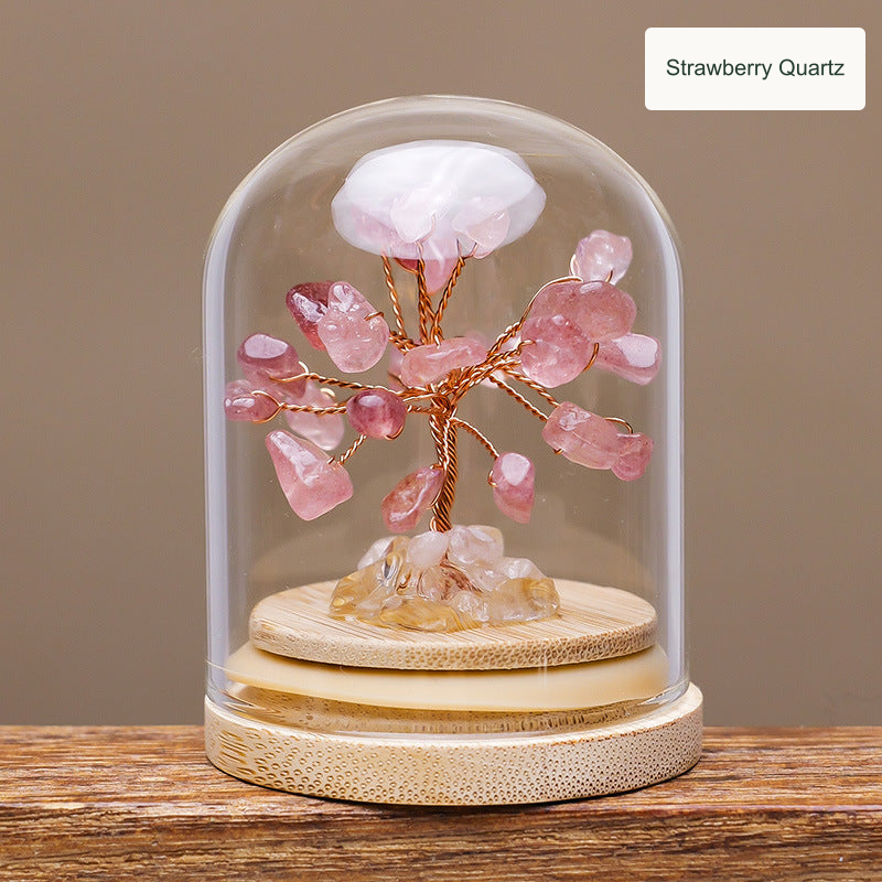 Strawberry Quartz decorative tree — English option label