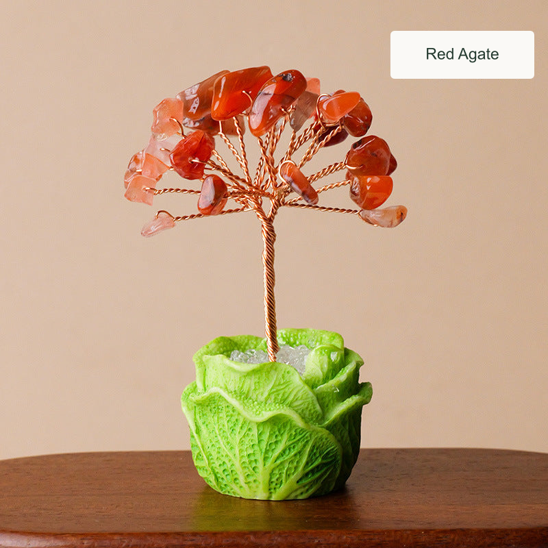 Red Agate crystal tree — English option label