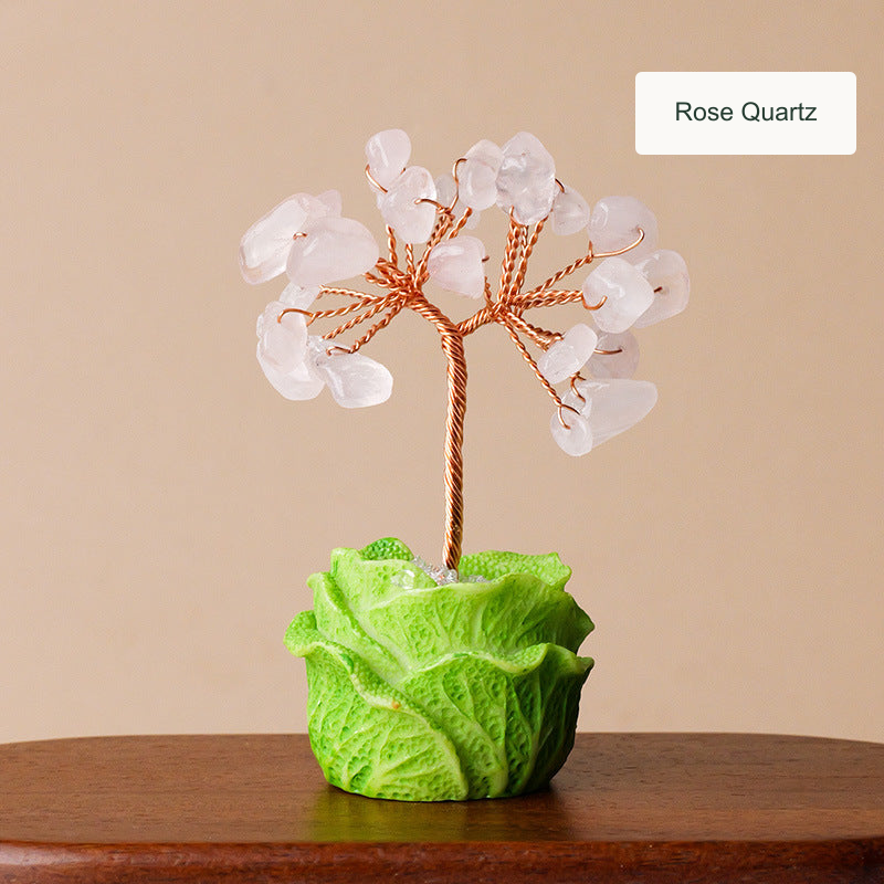 Rose Quartz crystal tree — English option label