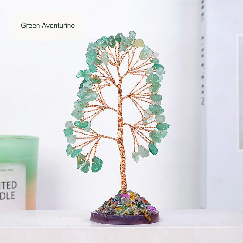 Green Aventurine crystal tree — original product photo with English option label