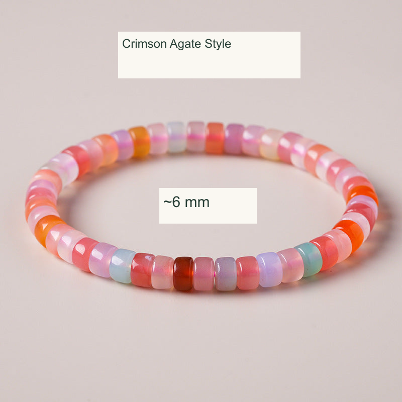 Original bead jewelry with English material/style and specification labels; product unchanged