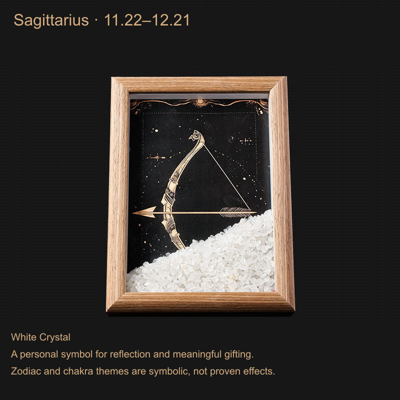 Exact actual zodiac frame; English external caption, intrinsic printed artwork preserved