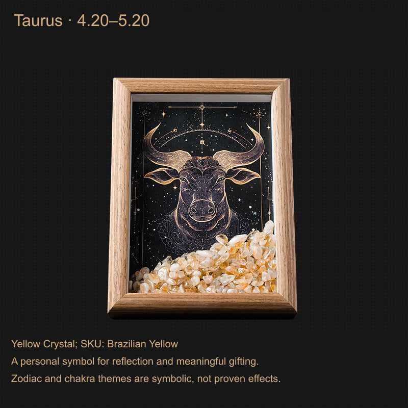 Exact actual zodiac frame; English external caption, intrinsic printed artwork preserved
