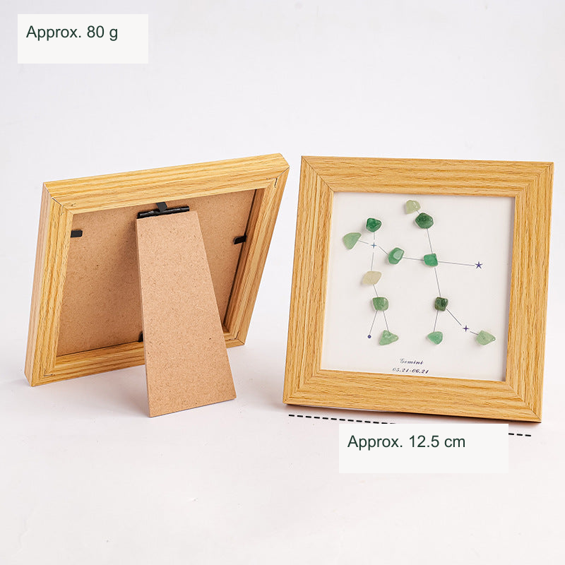 Exact actual zodiac frame; English external caption, intrinsic printed artwork preserved